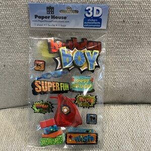 3D stickers for birthday greeting card / scrapbook making Birthday Boy Stickers